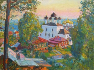 Гороховец в лучах утренней зари, 2026г., х.м., 60х80